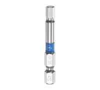 sourcing map Embouts de tournevis à impact hexagonal de 5 mm (H5) à tête plate magnétique de 6,35 mm, tige hexagonale de 50 mm de long, polissage miroir, clés hexagonales en acier S2, outils