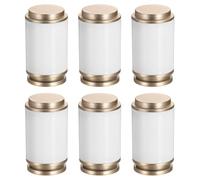 sourcing map Embouts de Tringle à Rideau, 6 Pcs, Embouts de Pôle de Rail de Draperie en PP, Capuchon de Tête de Tringle à Rideau, Convient Aux Tringles à Rideau de Diamètre 28-30 mm (Blanc)