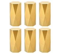 sourcing map Embouts de Tringle à Rideau, 6 Pièces, Embouts de Pôle en Plastique pour Rail de Rideau Moderne, Convient Aux Tringles à Rideau de Diamètre 26-28 mm (Or)