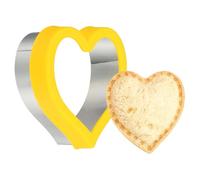 sourcing map Emporte-pièce pour sandwich, moule à pain, accessoire de déjeuner en forme de cœur pour boîte à déjeuner, biscuits, déjeuner, bento cadeau, jaune