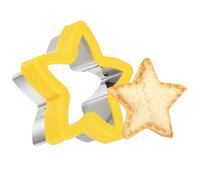 sourcing map Emporte-pièce pour sandwich, moule à pain, accessoire de déjeuner en forme d'étoile pour boîte à déjeuner, biscuits, déjeuner, bento cadeau, jaune