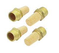 sourcing map En laiton 3/8 BSP Fil d'échappement d'air pneumatique silencieux 4pcs Filtre reniflard