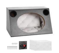 sourcing map Enceinte en bois avec port de 15,2 x 22,9 cm, noir et blanc, caisson de basses ventilé, boîte de haut-parleur pour voiture, camion, matériel audio personnalisé