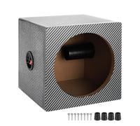 sourcing map Enceinte en bois avec port de 16,5 cm, noir et blanc, caisson de basses ventilé, boîte de haut-parleur pour voiture, camion, matériel audio personnalisé