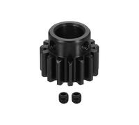 sourcing map Engrenage droit 1,5 Mod 15T alésage de 12 mm, pignon en acier 1045, traitement de surface noir, angle de pression de 20°, pour porte-éperon et modèle RC de voiture ou moteur DIY (17 mm)