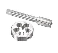 sourcing map Ensemble de tarauds et filières métriques M13 x 1 mm, tarauds à vis avec matrice de filetage rond, kit de tarauds et filières pour réparation de filetage de vis d'écrou, boulons