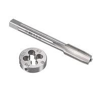 sourcing map Ensemble de tarauds et filières métriques M8 x 0,75 mm, tarauds à vis avec matrice de filetage ronde, kit de tarauds et filières pour réparation de filetage de vis d'écrou, boulons