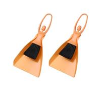 sourcing map Ensemble mini pelle et balayette, petit balai et pelle à poussière pour bureau, tables, canapés, claviers, outils de nettoyage à domicile, orange et rose