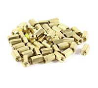 sourcing map Entretoise Hexagonal Femelle Écrou M4 x 10m 4 10mm Laiton 50Pcs