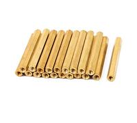 sourcing map Entretoise Hexagonale Filetage Femelle M3 Laiton Isolée 40 mm de Long 20Pcs