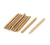 sourcing map Entretoise Hexagonale Filetage Femelle Mâle M3 x 50 + 6mm Laiton 10Pcs
