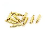 sourcing map Entretoise Hexagonale Filetage Mâle à Femelle M3 x 15mm + 6mm Laiton 10Pcs
