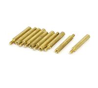 sourcing map Entretoise Hexagonale Filetage Mâle à Femelle M3 x 30mm + 6mm Laiton 10Pcs