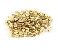 sourcing map Entretoise Hexagonale Vis Femelle à Mâle 5mm + 6mm M3 3mm Laiton 100Pcs