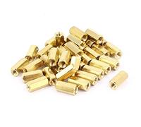 sourcing map Entretoise Hexagonale Vis Femelle M3 x 10mm Laiton Couleur Dorée 38Pcs