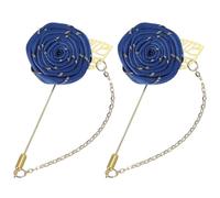 sourcing map Épinglette en forme de rose pour costume d'homme, broche en tissu faite à la main, boutonnières de mariage, 9.5 cm, Métal