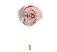 sourcing map Épinglette pour costume d'homme, broche fleur en tissu faite à la main avec feuille/chaîne, M, Métal
