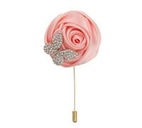 sourcing map Épinglette pour costume d'homme, broche fleur en tissu faite à la main avec feuille/chaîne, M, Métal