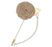 sourcing map Épinglette rose pour costume d'homme, broche fleur en tissu faite à la main, mariage, 9.5 cm, Métal