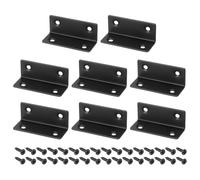 sourcing map Équerres D'Angle en L, Lot de 8, 25x25x60 mm - Acier Inoxydable, Fixation D'Angle à 90 Degrés avec Vis, Pour Étagère, Chaise, Tiroir (Noir)