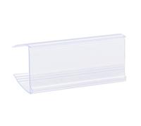 sourcing map Étiquette Support 60x28mm Clip Étagère Transparent Bleu Plastique pour Fil Étagères Paquet de 30