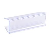 sourcing map Étiquette Support 80x28mm Clip Étagère Transparent Bleu Plastique pour Fil Étagères Paquet de 30