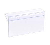 sourcing map Étiquette Support 80x42mm Clip Étagère Transparent Plastique pour 4-8mm Verre Étagères Paquet de 20