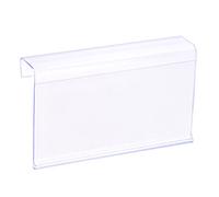 sourcing map Étiquette Support L Forme 100x60mm Transparent Plastique pour Fil Étagère Paquet de 30