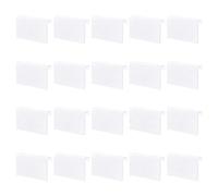sourcing map Étiquette Support L Forme 80x50mm Transparent Plastique pour Fil Étagère Paquet de 20