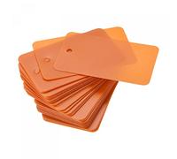 sourcing map Étiquettes Expédition Plastique Vide Étanche Œillet Trou, pour Produit Identification Étiquettes, Valve Marquage, Étiquetage Externe, 30 x 50mm Orange Paquet 50