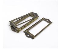 sourcing map Étiquettes pour dossiers tiroir de Porte - 83 mm x 30 mm-Lot de 8 clés Plates Bronze
