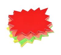 sourcing map Étiquettes Prix pure Étoile burst Signes Fluorescent Étoile 90x70mm 4 Couleurs pour commerce supermarche magasin Paquet de 100