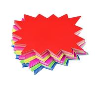 sourcing map Étiquettes Prix pure Étoile burst Signes Fluorescent Étoile 90x70mm 6 Couleurs pour commerce supermarche magasin Paquet de 120
