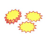 sourcing map Étiquettes Prix pure Étoile burst Signes Papier 70x50mm Jaune pour commerce supermarche magasin Paquet de 100