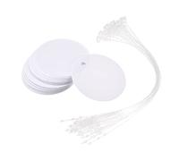 sourcing map Étiquettes Rond Plastique 1.17 pouce Anti-déchirure et Imperméable pour Inventaire Actif Identification Prix Étiquettes avec Attache Blanc Paquet de 25