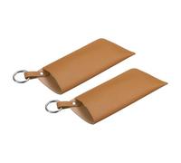 sourcing map Étui à lunettes, étui en cuir souple avec clip de ceinture, pochette de rangement portable pour lunettes de voyage pour activités de voyage, Orange, taille unique