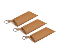 sourcing map Étui à lunettes, étui en cuir souple avec clip de ceinture, pochette de rangement portable pour lunettes de voyage, Orange, taille unique