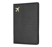 sourcing map Étui de passeport imperméable en cuir synthétique pour homme et femme, Noir , M, Moderne
