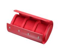 sourcing map Étui de voyage en cuir pour montre - Boîte de rangement unique pour montre homme et femme - 3 emplacements - Rouge