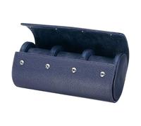 sourcing map Étui de voyage portable en cuir avec 3 emplacements pour montres pour homme et femme, organiseur de montres avec coussins amovibles pour voyage, affichage, rangement à domicile, bleu