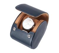 sourcing map Étui de voyage pour montre en cuir pour homme - Boîte de rangement portable pour Noël, anniversaire et anniversaire de mariage - 1 emplacement (bleu)