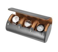 sourcing map Étui de voyage pour montre en cuir pour homme - Boîte de rangement portable pour Noël, anniversaire et anniversaire de mariage - 3 emplacements (gris)