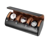 sourcing map Étui de voyage pour montre en cuir pour homme - Boîte de rangement portable pour Noël, anniversaire et anniversaire de mariage - 3 emplacements (noir)