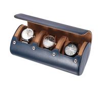 sourcing map Étui de voyage pour montre en cuir pour homme - Boîte de rangement portable pour Noël, anniversaire et anniversaire de mariage - 3 emplacements (bleu)