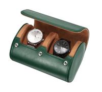 sourcing map Étui de voyage pour montre en cuir pour homme - Boîte de rangement portable pour Noël, anniversaire et anniversaire de mariage - 2 emplacements (vert)