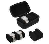 sourcing map Étui de voyage rigide à 2 emplacements pour montres - Boîte de rangement pour homme et femme - Avec coussin doux - Pour la plupart des montres et montres intelligentes jusqu'à 40 mm -