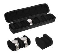 sourcing map Étui de voyage rigide à 6 emplacements pour montres - Boîte de rangement pour homme et femme - Avec coussin doux - Pour la plupart des montres et montres intelligentes jusqu'à 40 mm -