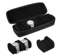 Sourcing Map - Étui de voyage rigide pour montres - Homme et femme - Coussin doux - Noir - 4 Slots