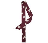 sourcing map Femme Maigre Ruban Foulard Cœur Motif Étroit Cheveaux Garniture Écharpe Bandeau Sac Poignée enveloppante Bordeaux Coeur S