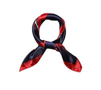 sourcing map Femme Tache Imprimé Carré Écharpes Foulard Cou Écharpe Blanc-Pois Bleu foncé taille unique